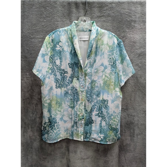 Alfred Dunner Tops - Coastal Grandma Blouse Womens‎ 14 Paisley Floral Chiffon